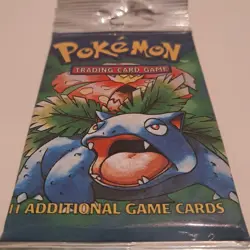 Factory Sealed HEAVY 21.16g Pokemon 1999 Base Set Venusaur Booster Pack Long Crp - Image 4