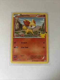 Fennekin 14/25 - Non-Holo - Pokemon 25th Anniversary McDonalds Promo - Mint - Image 1
