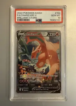 Pokemon 2022 Charizard V 154/172 Alt Art Brilliant Stars GEM MINT PSA 10 - Image 1