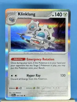 KLINKLANG 101/142 REVERSE HOLO RARE Pokemon TCG Stellar Crown SCR - Image 1