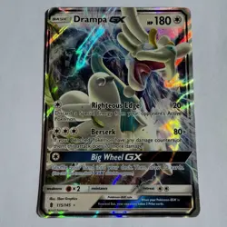 Pokemon TCG Drampa GX - 115/145 Guardians Rising Sun & Moon Ultra Rare MP/LP - Image 1
