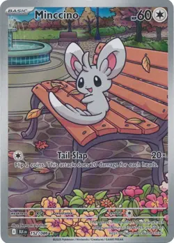 Minccino 152/086 Holo Illustration Rare SV: Black Bolt LP English Pokemon TCG - Image 1