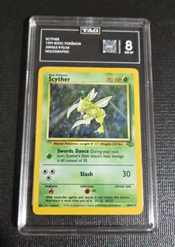 Scyther 1999 WOTC Pokemon Jungle Holo 10 TAG 8 NM-MT - Image 1