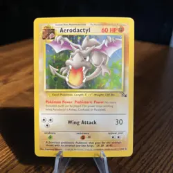 Pokemon TCG Aerodactyl Fossil 1/62 Holo Unlimited Holo Rare NM MINT! - Image 1