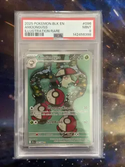 2025 POKEMON BLK EN-BLACK BOLT ILLUSTRATION RARE #096 AMOONGUSS PSA 9 - Image 1