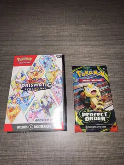 Pokemon Prismatic Evolutions Booster Bundle (6) & Mega Evolution Perfect Pack - Image 1