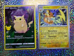 Pokemon TCG: Celebrations 005/025 Pikachu; Reverse Holo 064/193 Raichu - Image 1