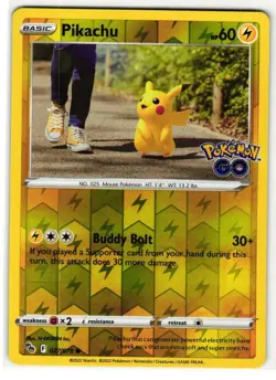 PIKACHU 027/078 POKEMON GO ENGLISH POKEMON TCG - Image 1