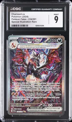 2024 POKEMON PALDEAN FATES SPECIAL ILLUSTRATION RARE #234/091 CHARIZARD EX CGC 9 - Image 1