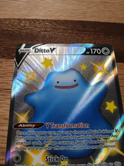 Pokemon Ditto V SV118/SV122 Full Art Shiny Holo SWSH Shining Fates - Image 3
