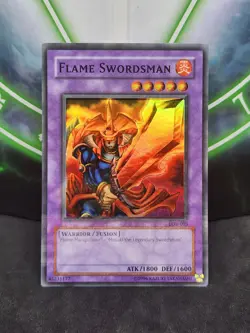 Yugioh Flame Swordsman LOB-003 Super Rare Original Print Misprint - Image 1