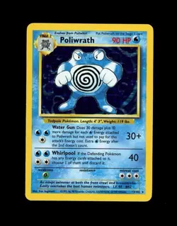 1999 WOTC Pokemon BASE SET POLIWRATH HOLO 13/102 RARE! MP - Image 1