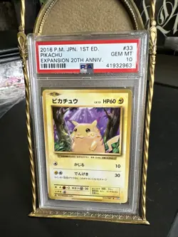 Pokemon TCG 2016 Pikachu 33/87 20th Anniversary Japanese PSA 10 - Image 1