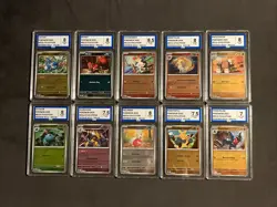 Pokemon TCG Graded Bundle Lot Of Ten Slabs Mega Evolution Reverse Holo AEY Grade - Image 1