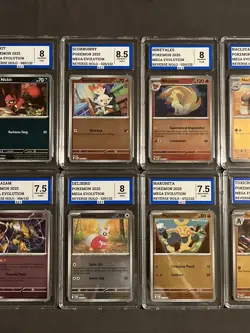 Pokemon TCG Graded Bundle Lot Of Ten Slabs Mega Evolution Reverse Holo AEY Grade - Image 3