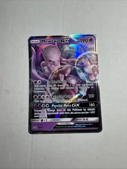 Pokemon TCG - Mewtwo GX - Black Star Promo - SM196 - Full Art - Holo - LP - Image 1