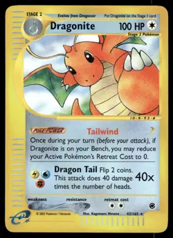 *FRI NIGHT* Dragonite 43/165 Reverse Holo Expedition Base Set Rare - Image 1
