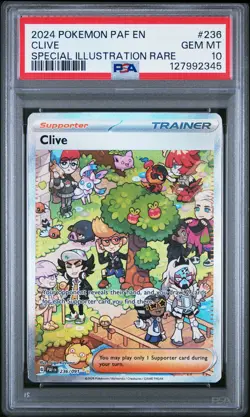 2024 POKEMON PAF EN-PALDEAN FATES SPECIAL ILLUSTRATION RARE #236 CLIVE PSA 10 - Image 1