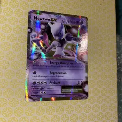 Pokemon xy evolutions Mewtwo ex mew two 052 52 52/108 rare mint condition great - Image 1