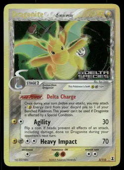 *FRI NIGHT* Dragonite 3/113 STAMPED Reverse Holo Delta Species Holo Rare - Image 1