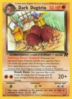1x Dark Dugtrio - 23/82 - Rare - Unlimited Edition Lightly Played Pokemon G1 - T - Image 1