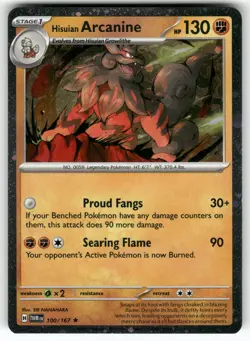 Hisuian Arcanine Cosmos Holo 100/167 Rare Twilight Masquerade Pokemon Near Mint - Image 1