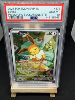 Pokemon TCG Eevee Prismatic Evolutions ETB Promo SVP 173 Gem Mint PSA 10 - Image 1