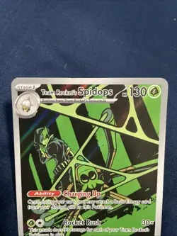 Pokemon TCG Destined Rivals Team Rockets Spidops Illustration Rare Card 187/182 - Image 2
