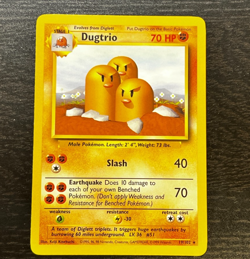 Pokemon TCG - ENGLISH BASE SET UNLIMITED DUGTRIO RARE Card 19/102 LP MP - Image 1