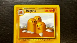 Pokemon TCG - ENGLISH BASE SET UNLIMITED DUGTRIO RARE Card 19/102 LP MP - Image 2