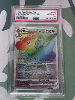 Pokemon TCG Dragonite VSTAR Secret 81/78 PSA 10 - Image 1