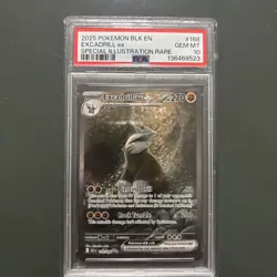 2025 POKEMON BLK EN-BLACK BOLT SPECIAL ILLUSTRATION RARE EXCADRILL EX PSA 10 - Image 1