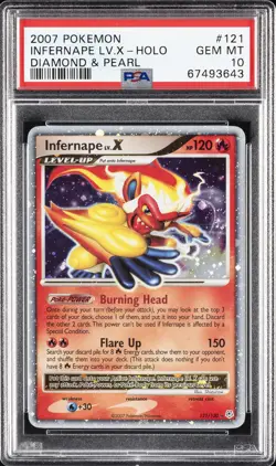 2007 POKEMON DIAMOND & PEARL #121 INFERNAPE LV.X-HOLO PSA 10 - Image 1