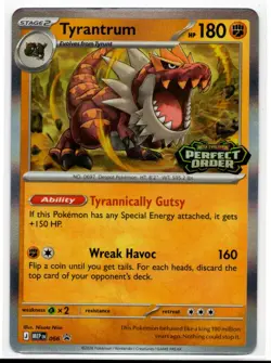 2026 Pokemon - Perfect Order - Deck Excl. HOLO stamped promo Tyrantrum #66 - Image 1