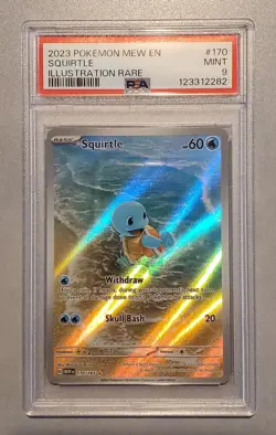 2023 Pokemon Mew En #170 Squirtle Illustration Rare PSA 9 MINT - Image 1