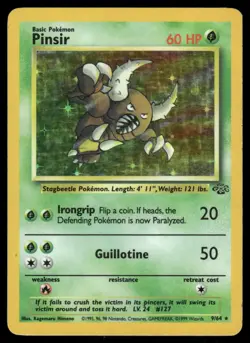 Pinsir 9/64 Holo Rare Jungle Pokemon Unlimited Holo Moderately Played - Image 1