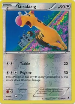 Pokemon - Girafarig - 82/119 - Uncommon - Reverse Holo - XY - Phantom Forces - N - Image 1