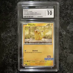 Pokemon TCG Pikachu Illustration Contest 2024 Winner 214 Black Star Promo CGC 10 - Image 1
