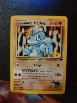 Pokemon TCG Giovanni's Machop Card 72/132 Gym Challenge LP Condition Vintage - Image 1