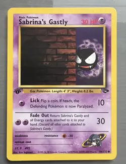 Pokemon Card 96/132 Sabrina's Gastly Gym Challenge 1st Edition - Image 1
