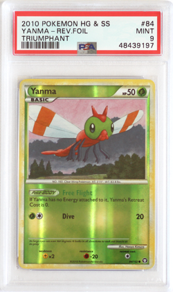 2010 Pokemon HGSS Triumphant # 84 Yanma Reverse Holo PSA 9 Card MINT! Free Ship! - Image 1