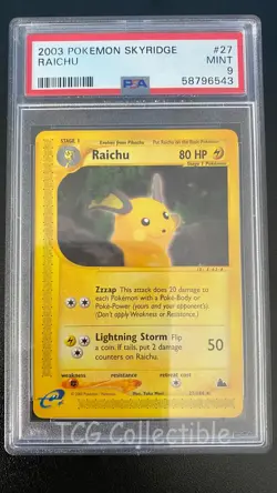 PSA 9 MINT Raichu 27 Rare 2003 Skyridge WOTC Pokemon Card - Image 1