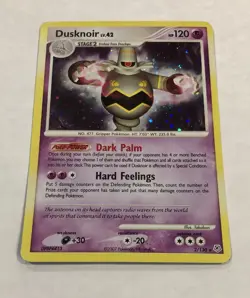 Pokemon DUSKNOIR Card 2/130 Rare Holo Diamond & Pearl Holo Bleed LP Error TCG - Image 2
