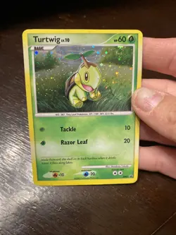 Turtwig DP01 - Diamond & Pearl Black Star Promo Holo Rare SWIRL Pokemon Card - Image 3