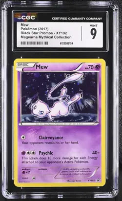 CGC 9 MINT Mew 2017 Black Star Promos XY192 Pokemon Card - Image 1