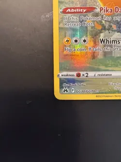 Pokemon Pikachu TCG Holo Ultra Rare Card GG30/GG70 Crown Zenith Galarian Gallery - Image 3