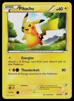 Pokemon Card - Pikachu Black and White 115/114 Secret Rare - Image 1