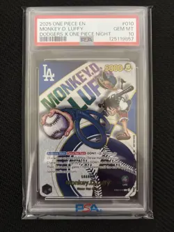 Dodgers Luffy PSA10 One Piece Card Game Promo - Image 1