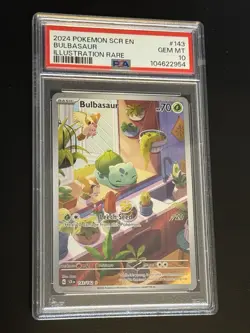 Pokemon Bulbasaur 143/142 Sv07: Stellar Crown Illustration Rare Holo PSA 10 2024 - Image 1