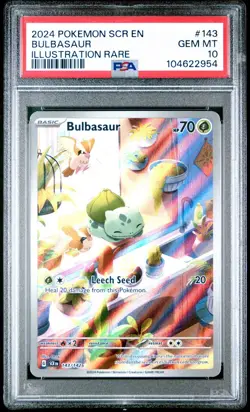 Pokemon Bulbasaur 143/142 Sv07: Stellar Crown Illustration Rare Holo PSA 10 2024 - Image 3